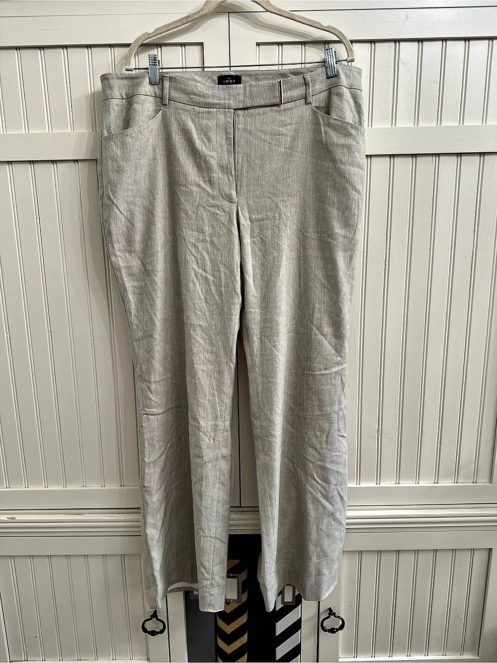 White House Black Market The Boot Pant Boot Leg Light Gray/Beige Size 16
